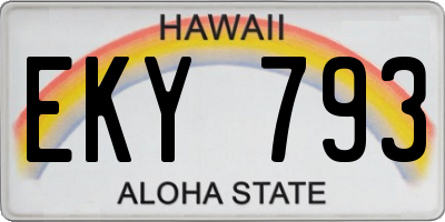 HI license plate EKY793