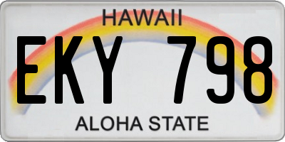 HI license plate EKY798