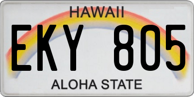 HI license plate EKY805