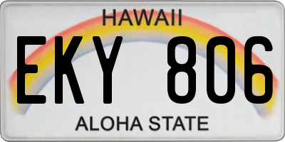 HI license plate EKY806