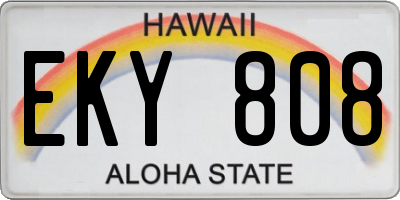 HI license plate EKY808