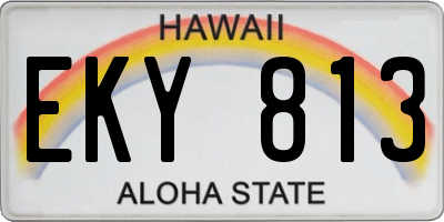 HI license plate EKY813