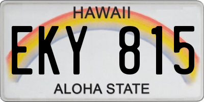 HI license plate EKY815