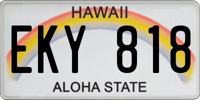 HI license plate EKY818