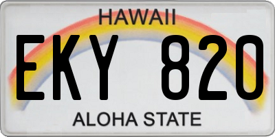 HI license plate EKY820