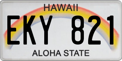 HI license plate EKY821