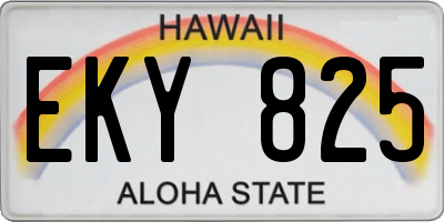 HI license plate EKY825
