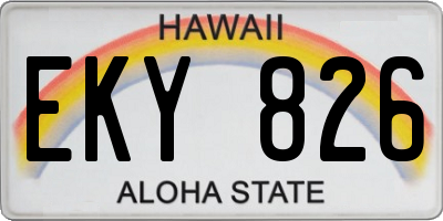 HI license plate EKY826