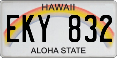 HI license plate EKY832