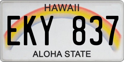 HI license plate EKY837