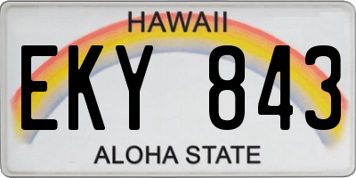 HI license plate EKY843