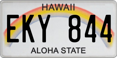 HI license plate EKY844