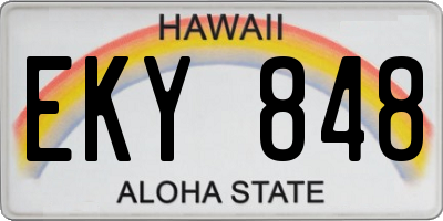 HI license plate EKY848