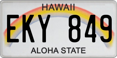 HI license plate EKY849