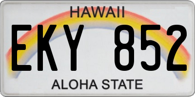 HI license plate EKY852