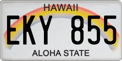 HI license plate EKY855