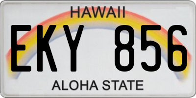 HI license plate EKY856