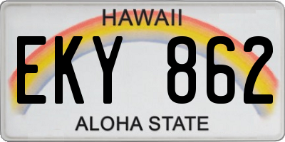 HI license plate EKY862