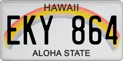 HI license plate EKY864