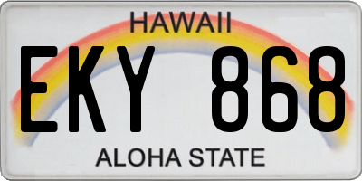 HI license plate EKY868