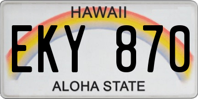 HI license plate EKY870