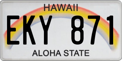 HI license plate EKY871