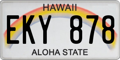 HI license plate EKY878