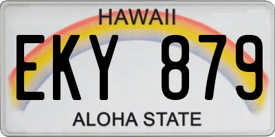 HI license plate EKY879