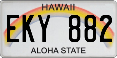 HI license plate EKY882