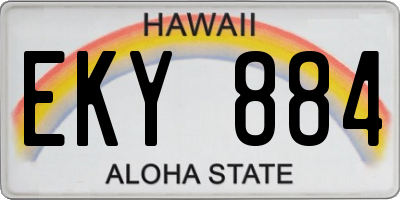 HI license plate EKY884