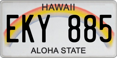 HI license plate EKY885