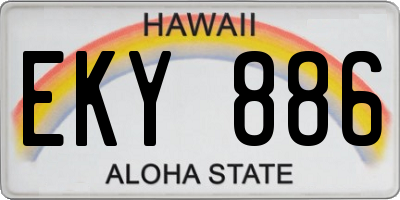 HI license plate EKY886