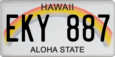 HI license plate EKY887