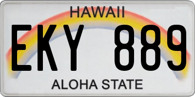 HI license plate EKY889