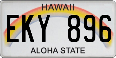 HI license plate EKY896