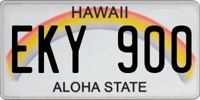 HI license plate EKY900