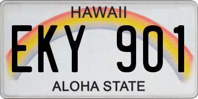 HI license plate EKY901