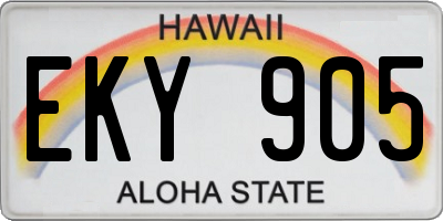 HI license plate EKY905