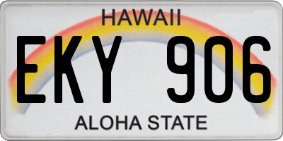 HI license plate EKY906