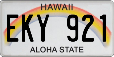 HI license plate EKY921