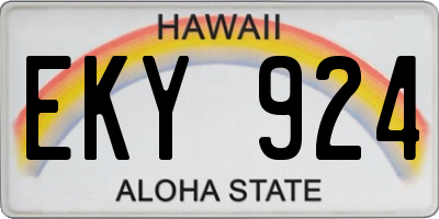 HI license plate EKY924