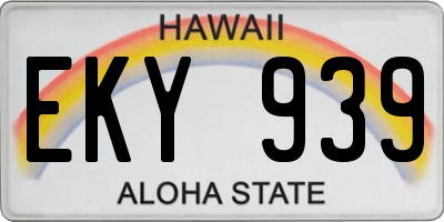HI license plate EKY939