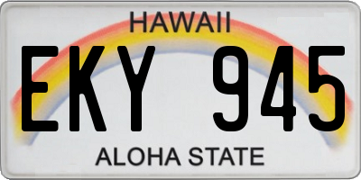 HI license plate EKY945