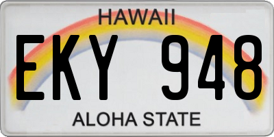 HI license plate EKY948
