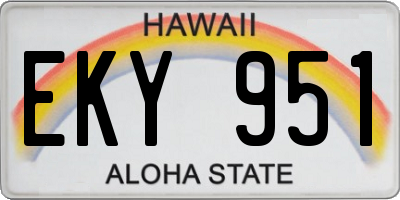 HI license plate EKY951