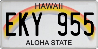 HI license plate EKY955