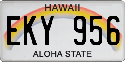 HI license plate EKY956