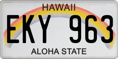 HI license plate EKY963