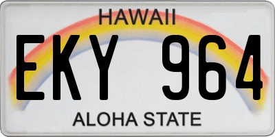 HI license plate EKY964