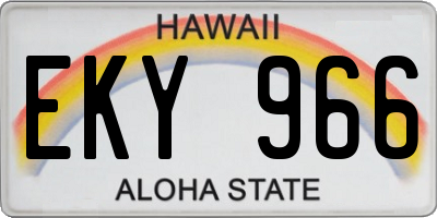 HI license plate EKY966